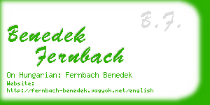 benedek fernbach business card